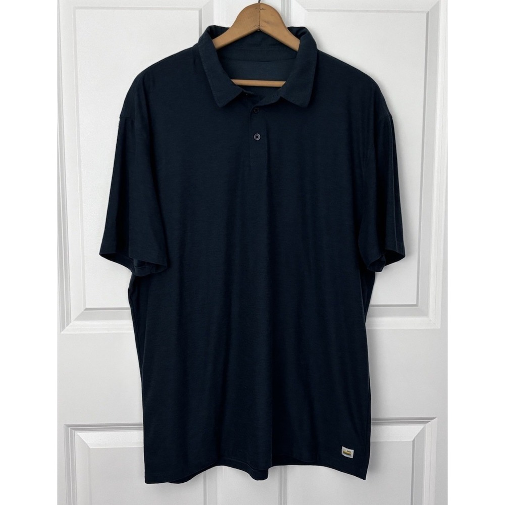 Vuori Strato Tech Polo Shirt Mens XL Heather Navy Performance Stretch Golf 0597